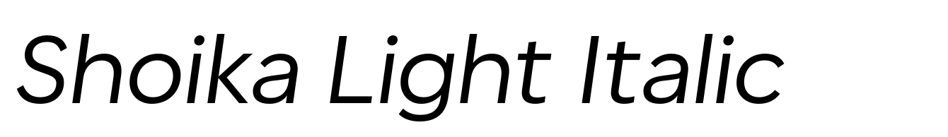 Shoika Light Italic